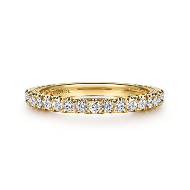 14K Yellow Gold Diamond Wedding Band - 0.36 ct - Shot 1