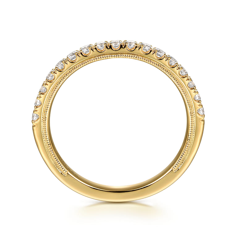 14K Yellow Gold Diamond Wedding Band - 0.36 ct - Shot 2