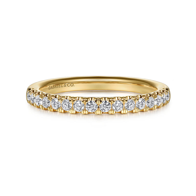 14K Yellow Gold Diamond Wedding Band - 0.27 ct - Shot 1