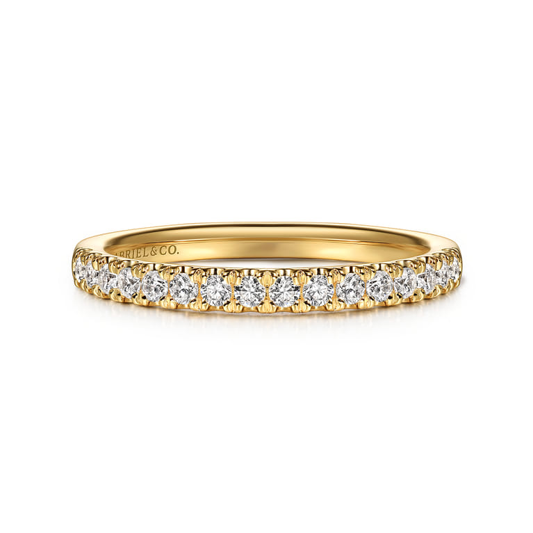 14K Yellow Gold Diamond Wedding Band - 0.27 ct - Shot 1