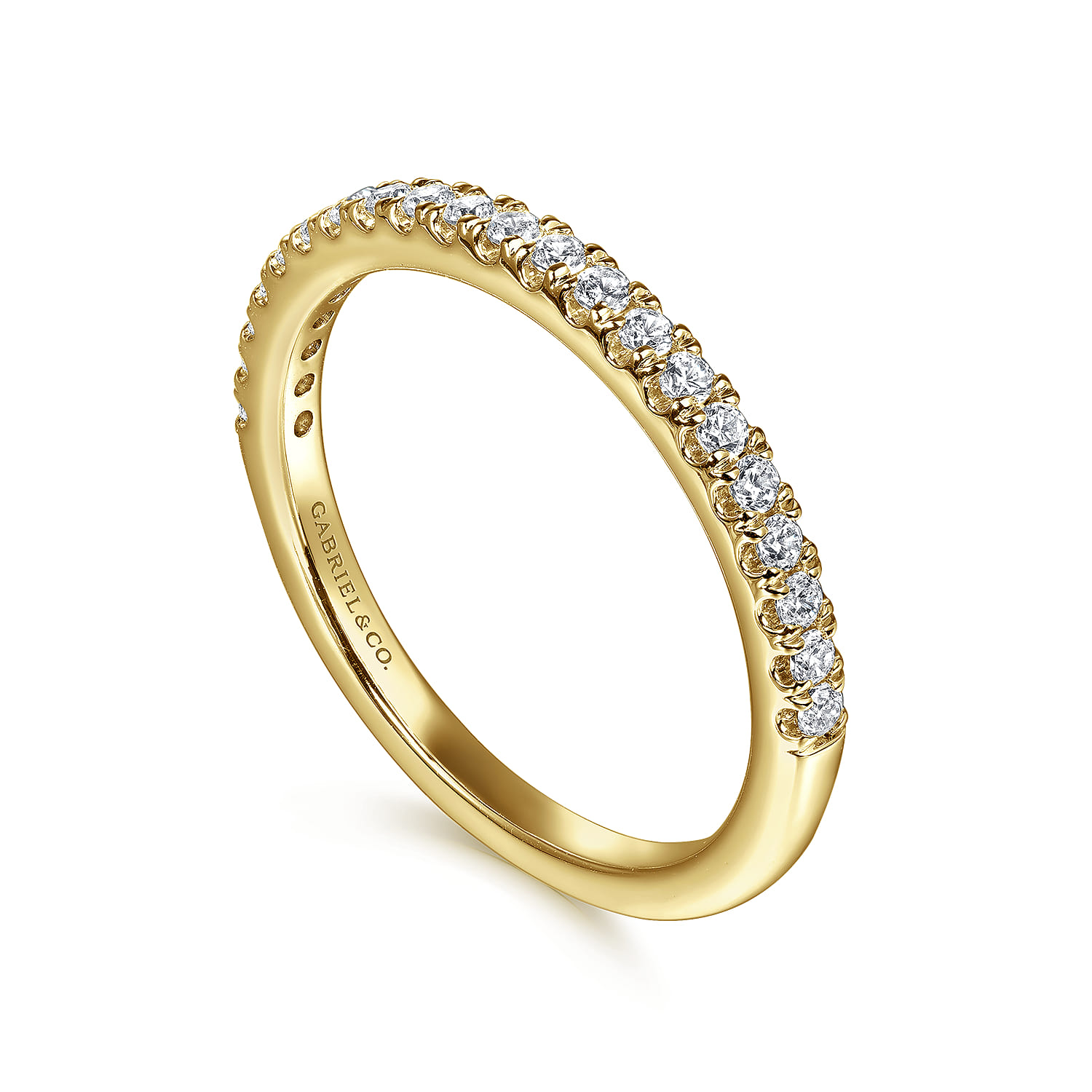 14K Yellow Gold Diamond Wedding Band - 0.25 ct - Shot 3