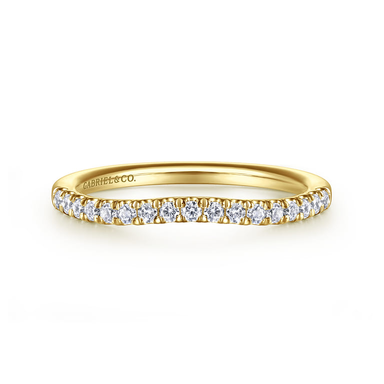 14K Yellow Gold Diamond Wedding Band - 0.2 ct - Shot 1