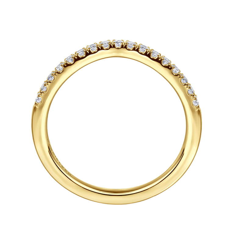 14K Yellow Gold Diamond Wedding Band - 0.2 ct - Shot 2