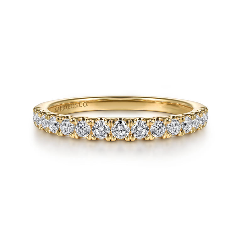 14K Yellow Gold Diamond Wedding Band - 0.5 ct - Shot 1