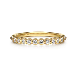 14K Yellow Gold Diamond Wedding Band