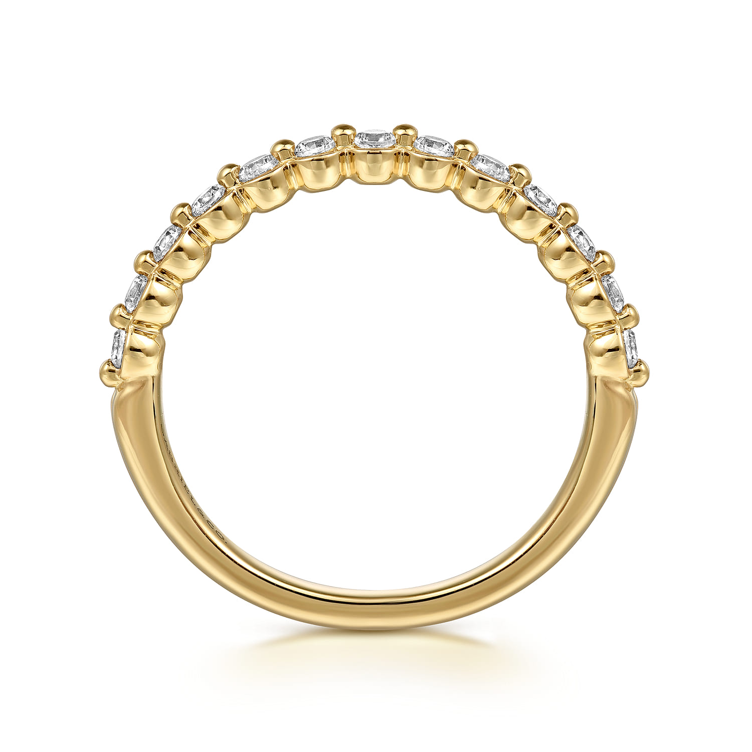 14K Yellow Gold Diamond Wedding Band - 0.27 ct - Shot 2