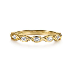 14K Yellow Gold Diamond Wedding Band