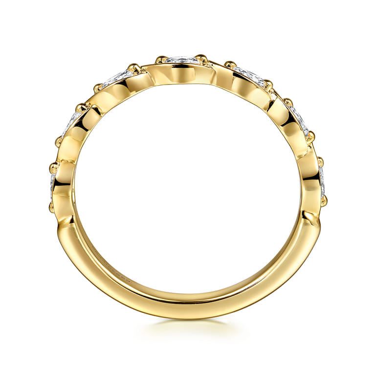14K Yellow Gold Diamond Wedding Band - 0.23 ct - Shot 2