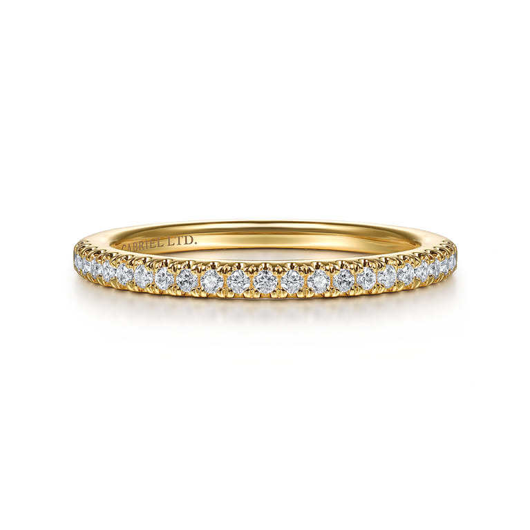 14K Yellow Gold Diamond Wedding Band - 0.16 ct - Shot 1