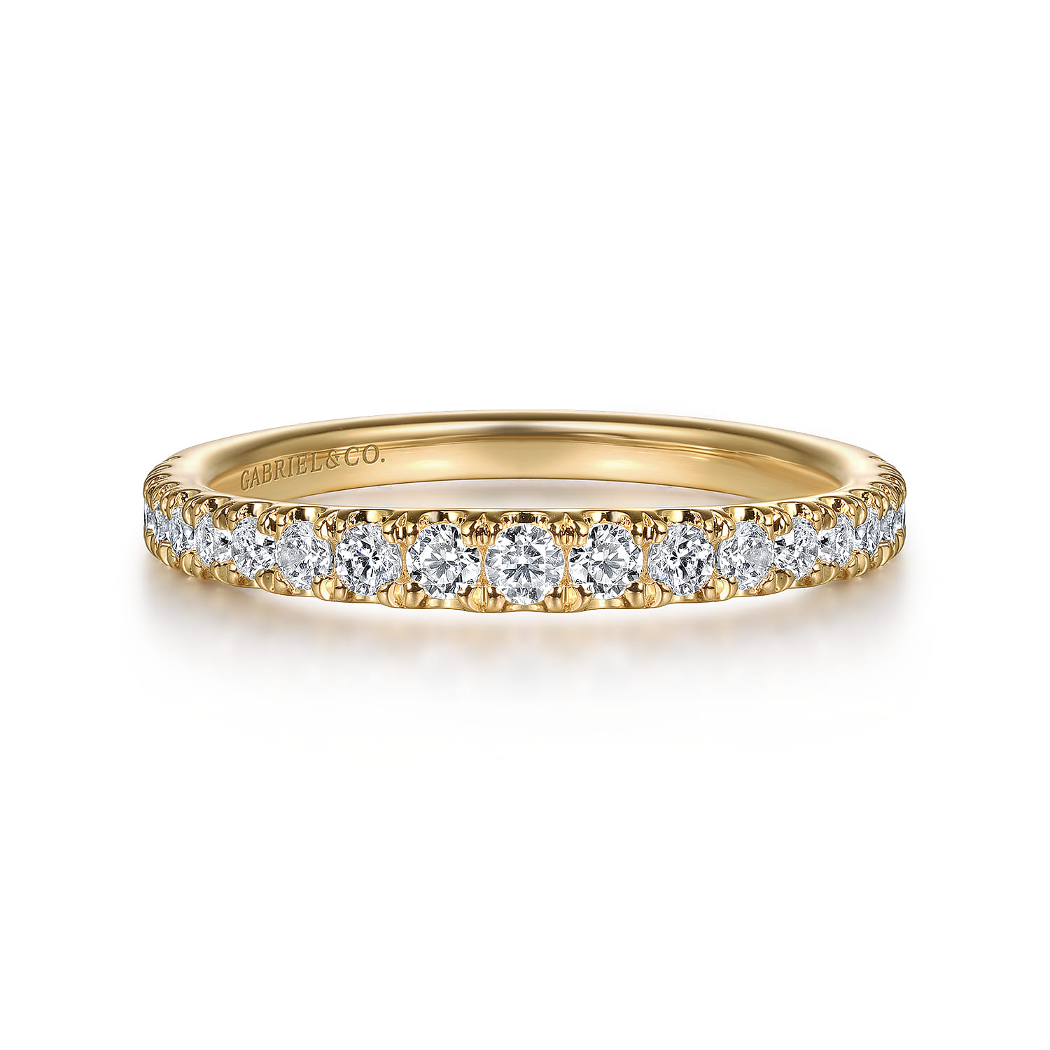 14K Yellow Gold Diamond Wedding Band - 0.37 ct - Shot 1