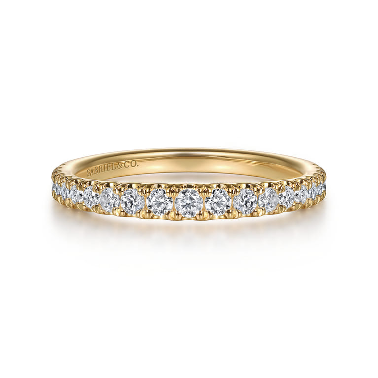 14K Yellow Gold Diamond Wedding Band - 0.37 ct - Shot 1