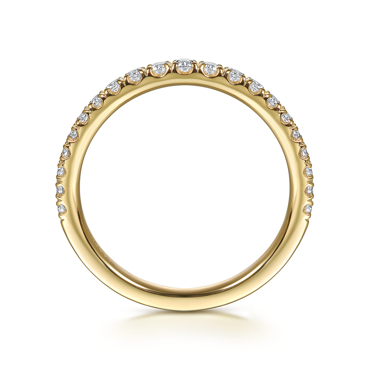 14K Yellow Gold Diamond Wedding Band - 0.37 ct - Shot 2