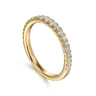 14K Yellow Gold Diamond Wedding Band - 0.37 ct