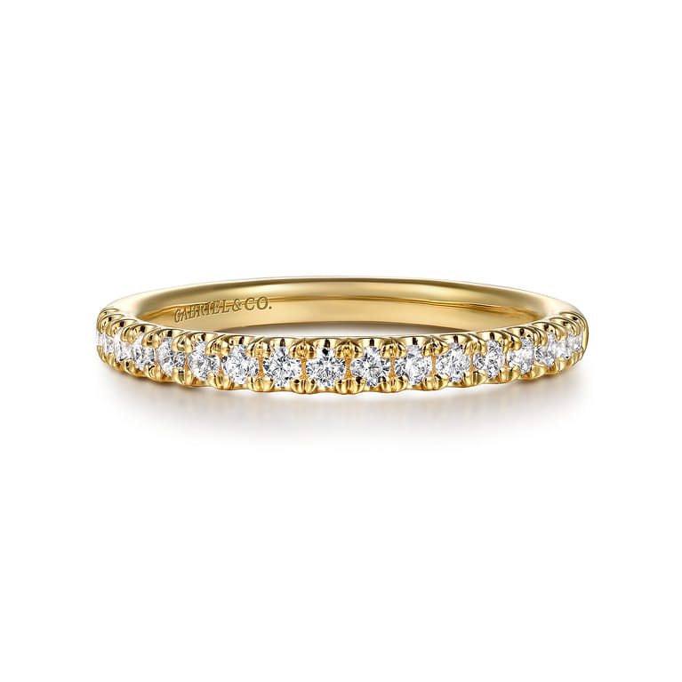14K Yellow Gold Diamond Wedding Band - 0.29 ct - Shot 1