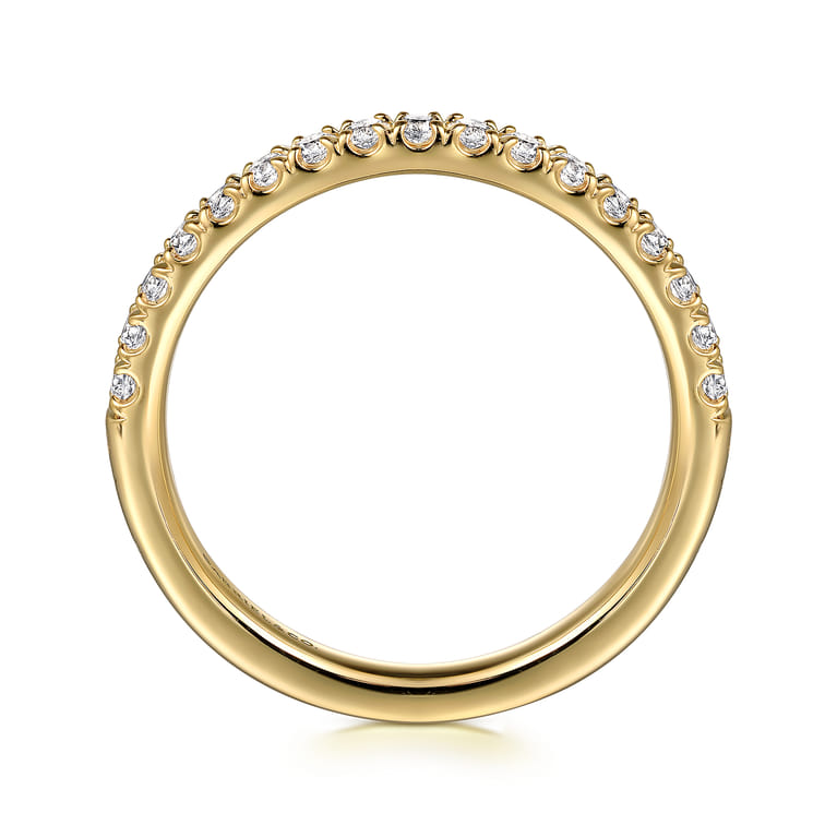 14K Yellow Gold Diamond Wedding Band - 0.29 ct - Shot 2