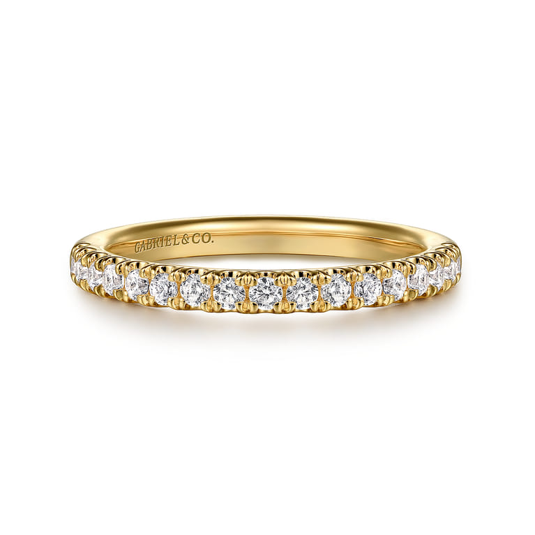 14K Yellow Gold Diamond Wedding Band - 0.29 ct - Shot 1
