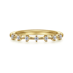 14K Yellow Gold Diamond Wedding Band