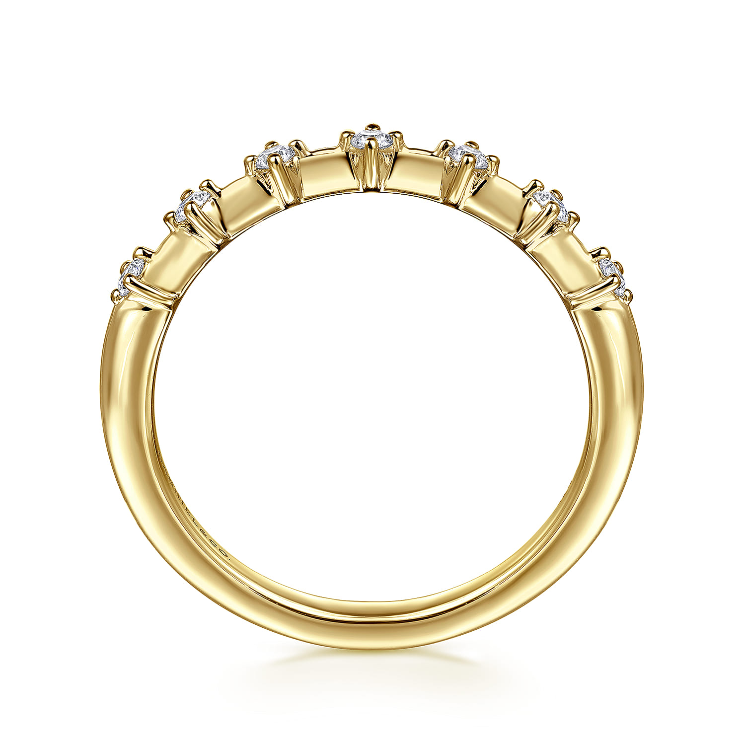 14K Yellow Gold Diamond Wedding Band - 0.13 ct - Shot 2