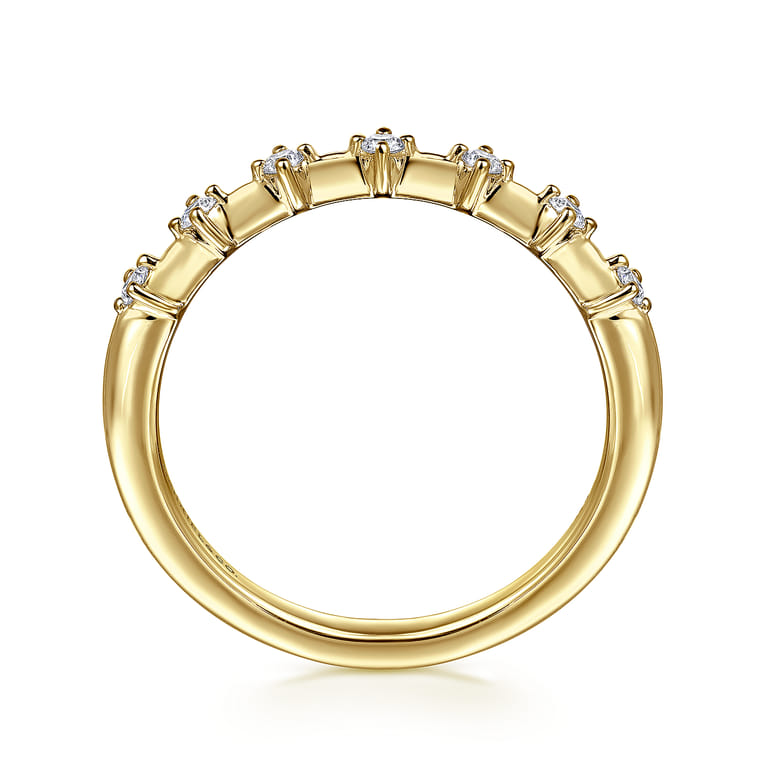 14K Yellow Gold Diamond Wedding Band - 0.13 ct - Shot 2