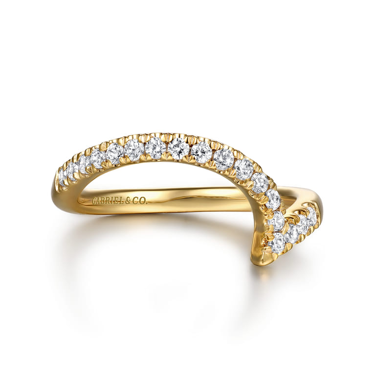 14K Yellow Gold Diamond Wedding Band - 0.3 ct - Shot 1