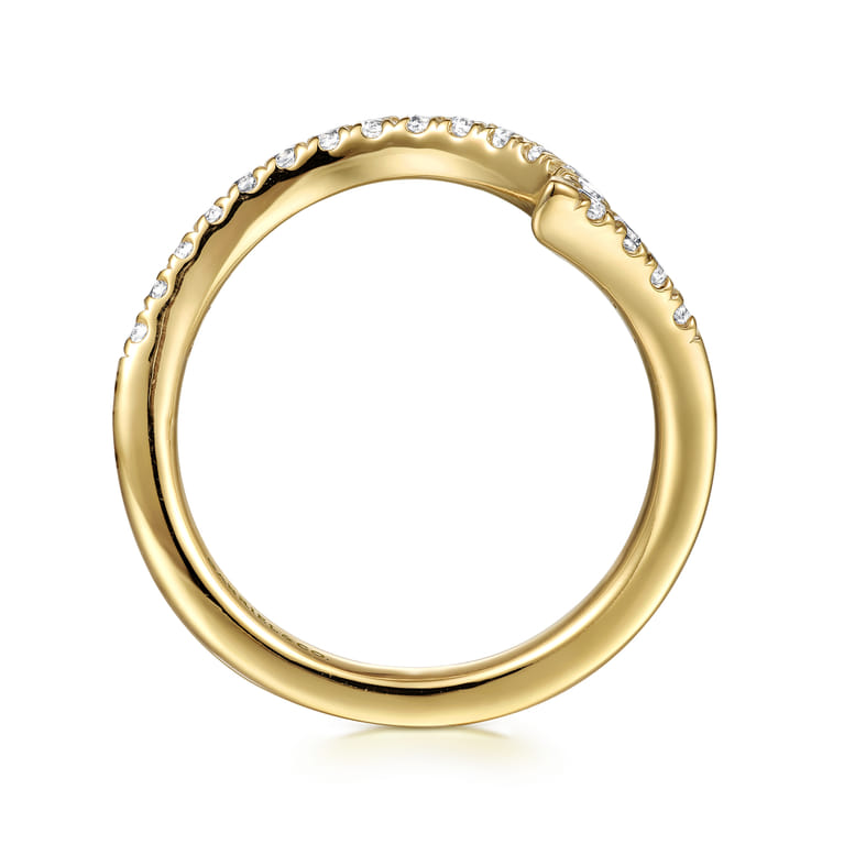 14K Yellow Gold Diamond Wedding Band - 0.3 ct - Shot 2
