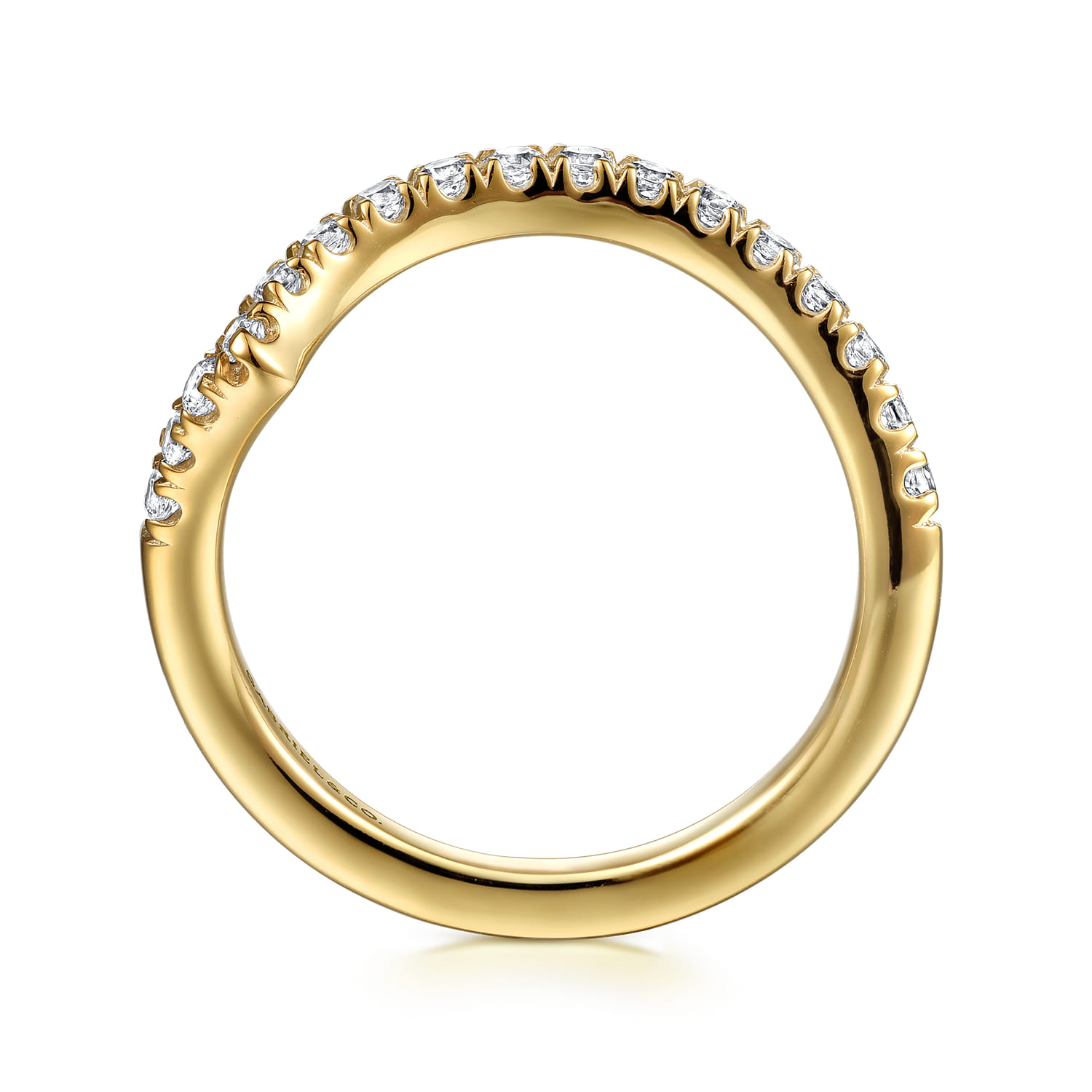 14K Yellow Gold Diamond Wedding Band - 0.3 ct - Shot 2