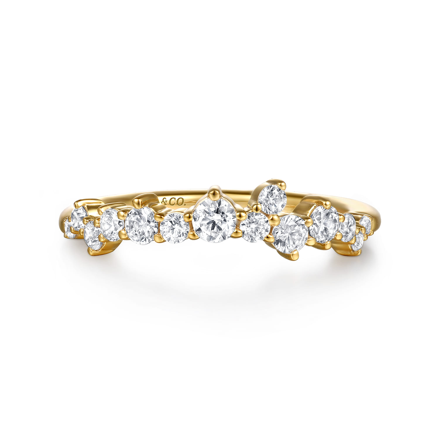 14K Yellow Gold Diamond Wedding Band - 0.5 ct - Shot 1