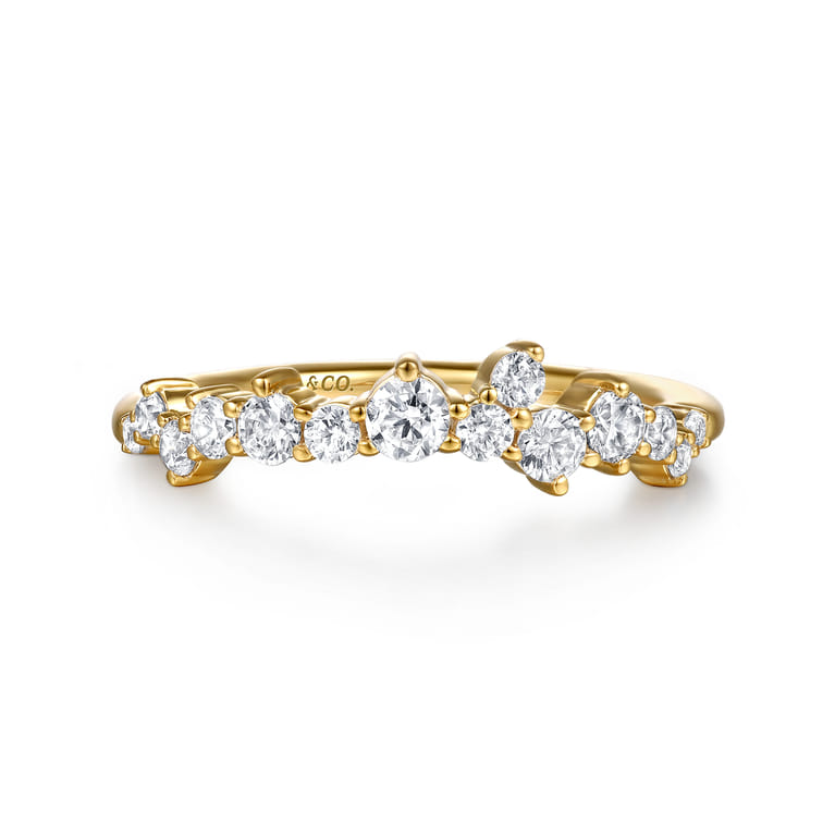 14K Yellow Gold Diamond Wedding Band - 0.5 ct - Shot 1