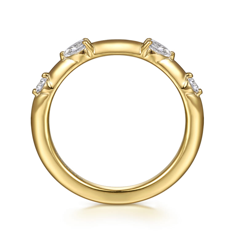 14K Yellow Gold Diamond Wedding Band - 0.23 ct - Shot 2