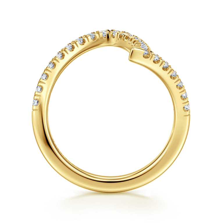 14K Yellow Gold Diamond Wedding Band - 0.4 ct - Shot 2