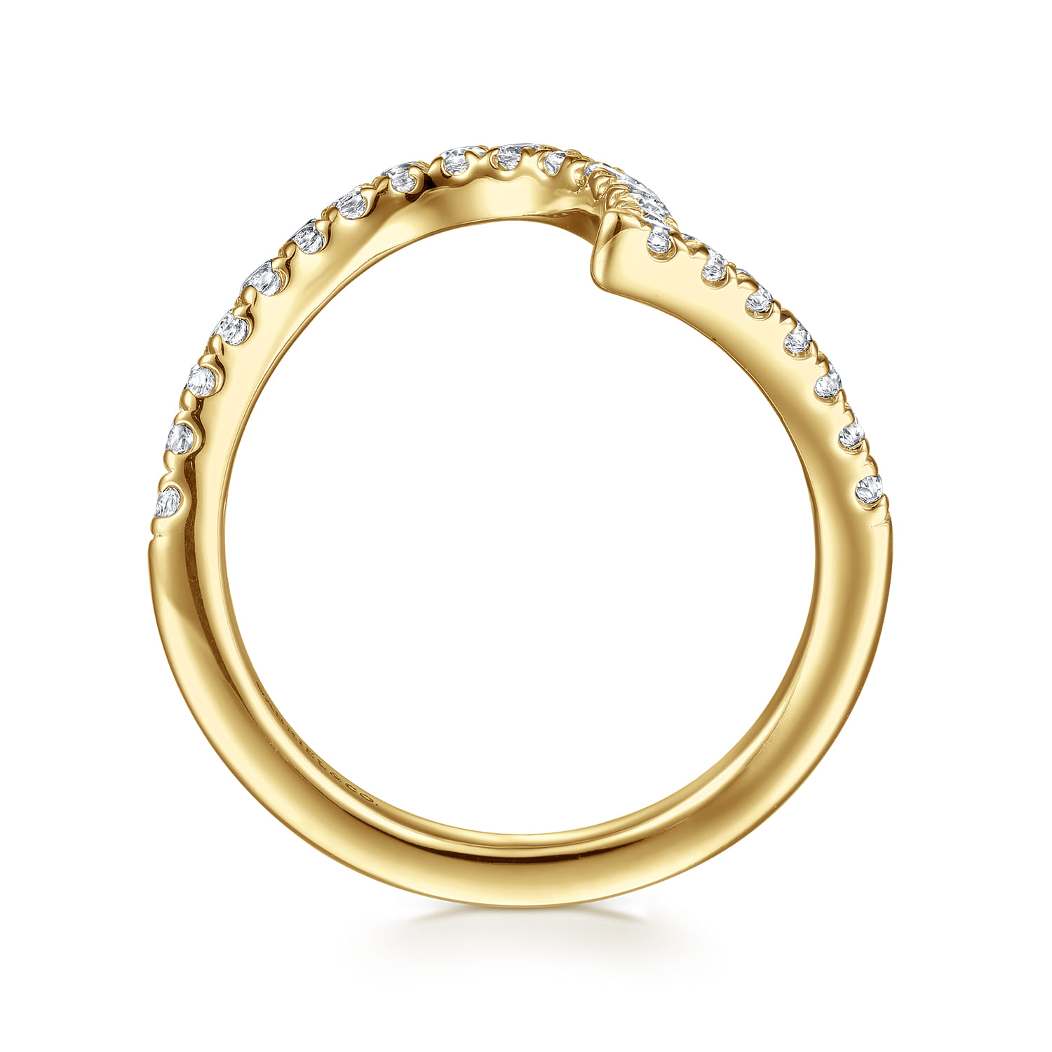 14K Yellow Gold Diamond Wedding Band - 0.4 ct - Shot 2