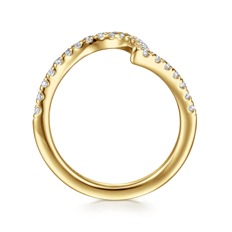 14K Yellow Gold Diamond Wedding Band - 0.4 ct - Shot 2