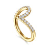 14K Yellow Gold Diamond Wedding Band - 0.4 ct