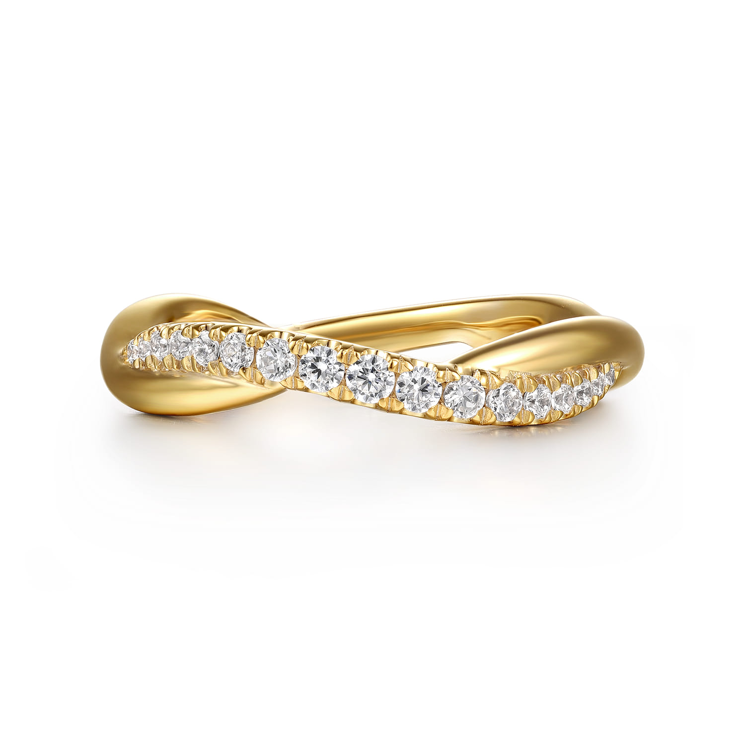 14K Yellow Gold Diamond Wedding Band - 0.2 ct - Shot 1