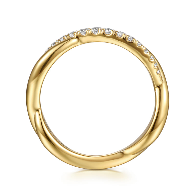 14K Yellow Gold Diamond Wedding Band - 0.2 ct - Shot 2