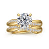 14K Yellow Gold Diamond Wedding Band - 0.2 ct