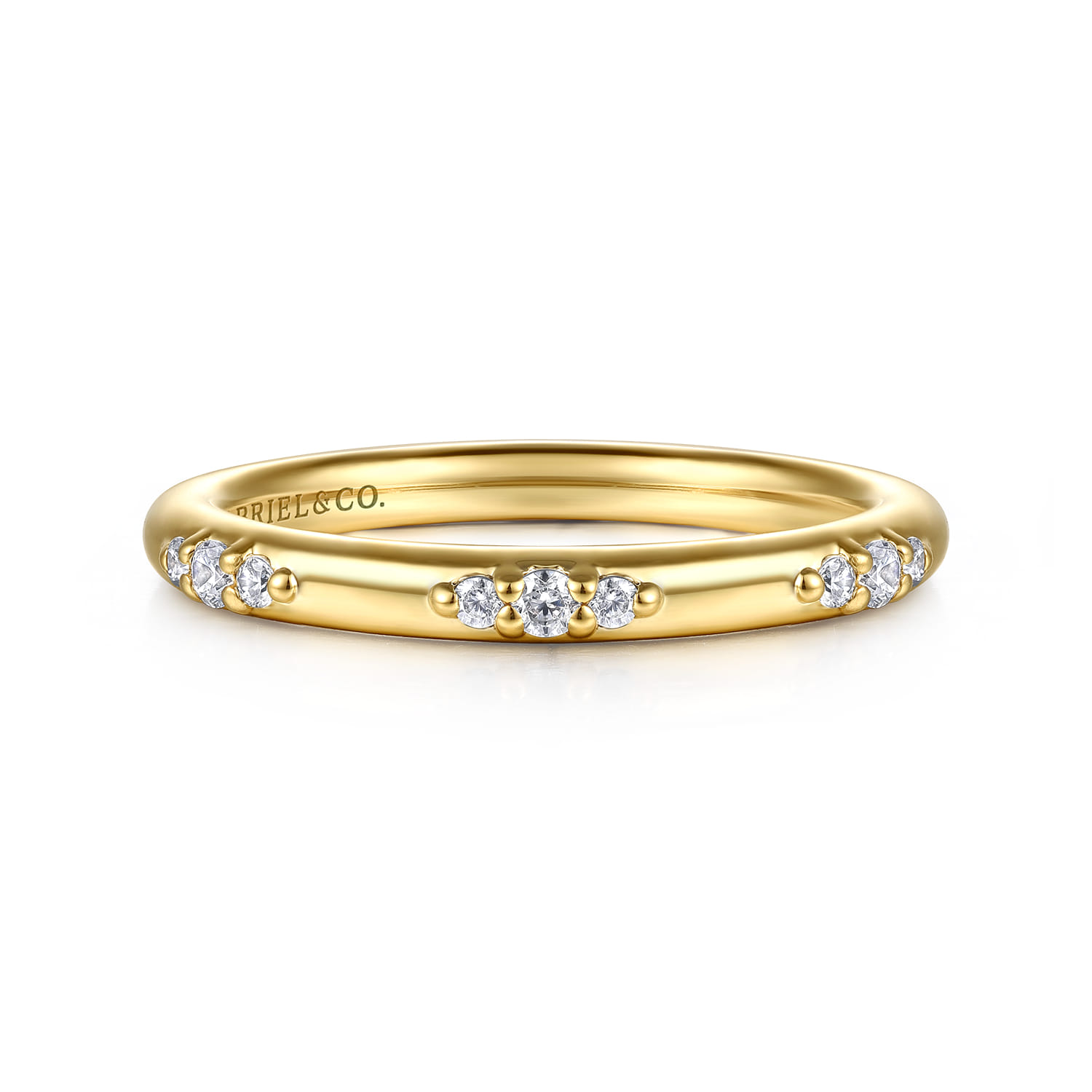 14K Yellow Gold Diamond Wedding Band - 0.13 ct - Shot 1