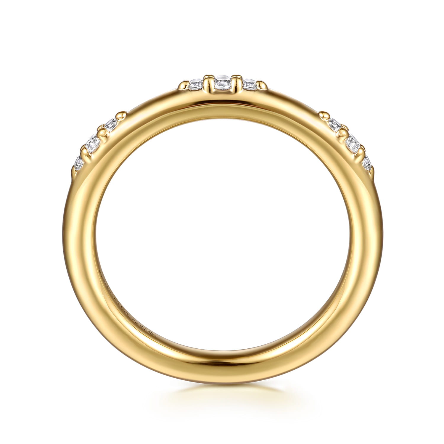 14K Yellow Gold Diamond Wedding Band - 0.13 ct - Shot 2