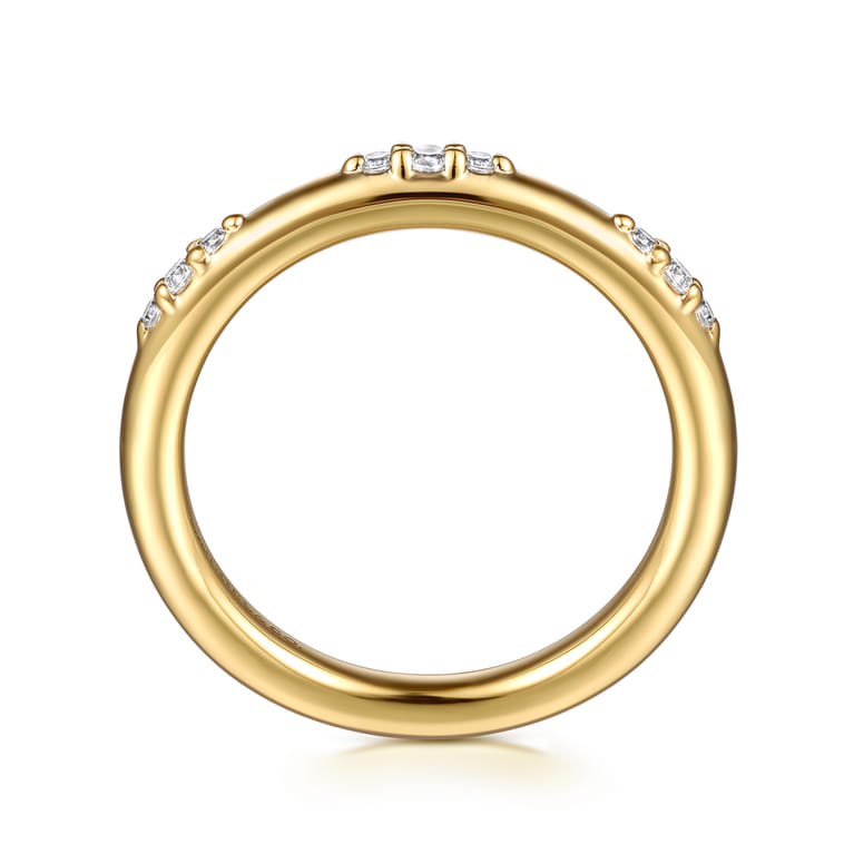 14K Yellow Gold Diamond Wedding Band - 0.13 ct - Shot 2