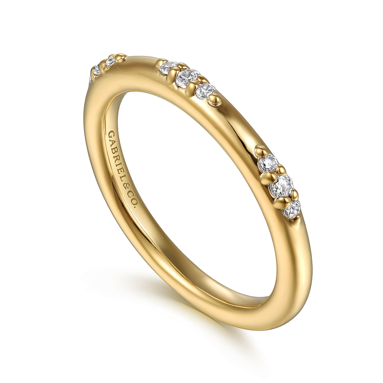 14K Yellow Gold Diamond Wedding Band - 0.13 ct - Shot 3