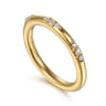 14K Yellow Gold Diamond Wedding Band - 0.13 ct