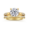 14K Yellow Gold Diamond Wedding Band - 0.13 ct