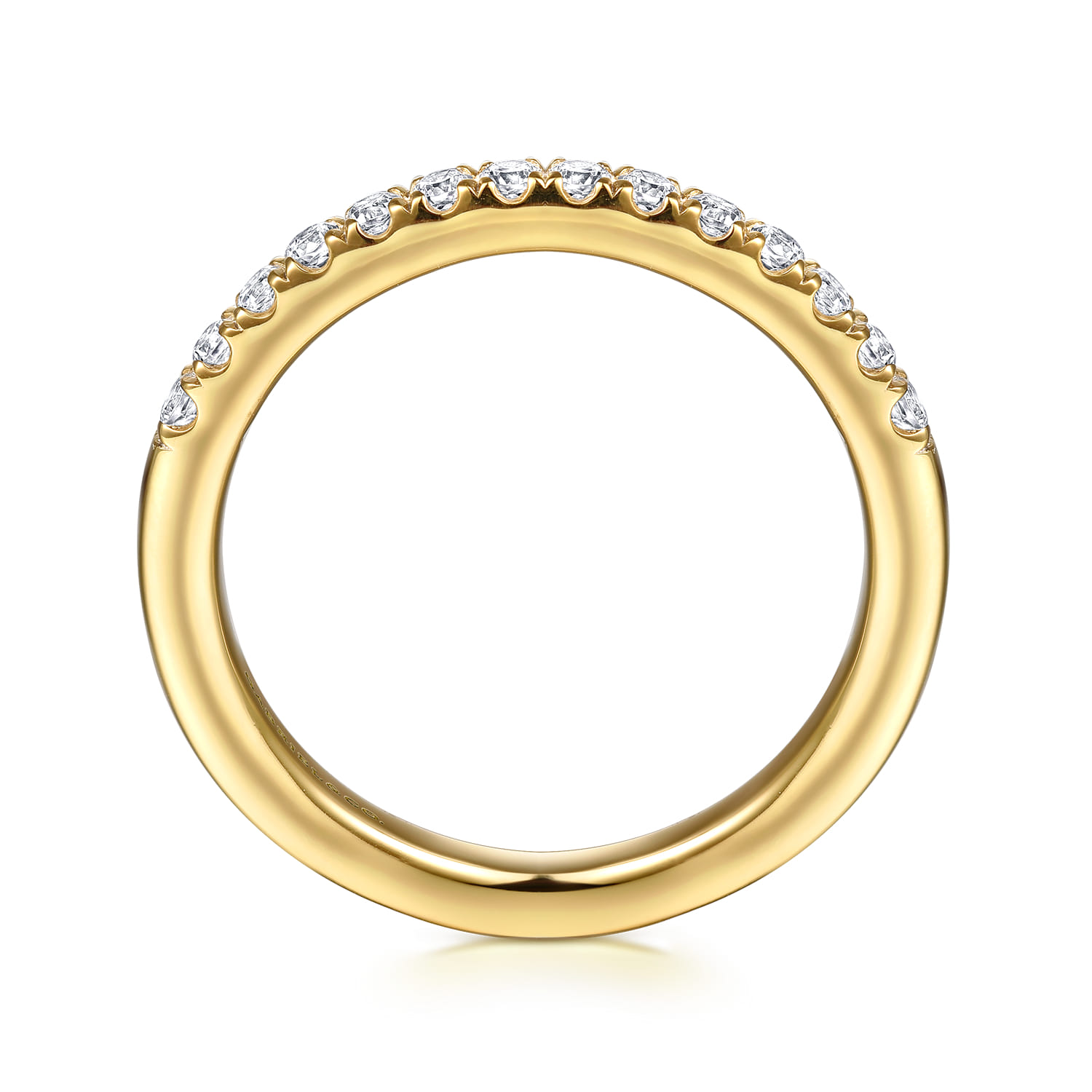 14K Yellow Gold Diamond Wedding Band - 0.25 ct - Shot 2