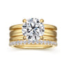 14K Yellow Gold Diamond Wedding Band - 0.3 ct