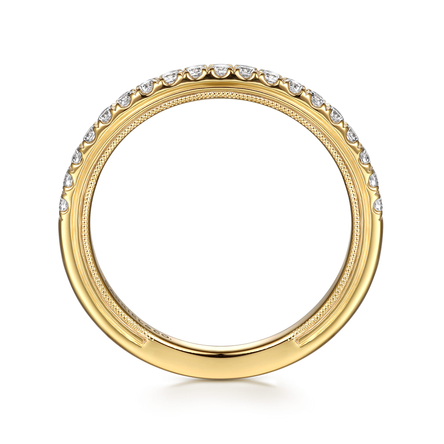 14K Yellow Gold Diamond Wedding Band - 0.25 ct - Shot 2