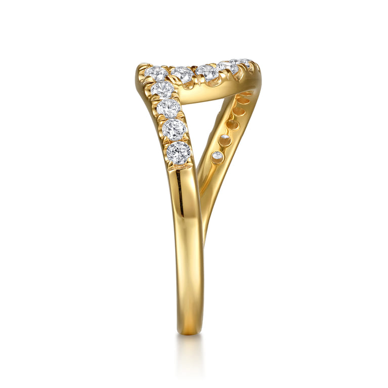 14K Yellow Gold Diamond Wedding Band - 0.4 ct - Shot 4