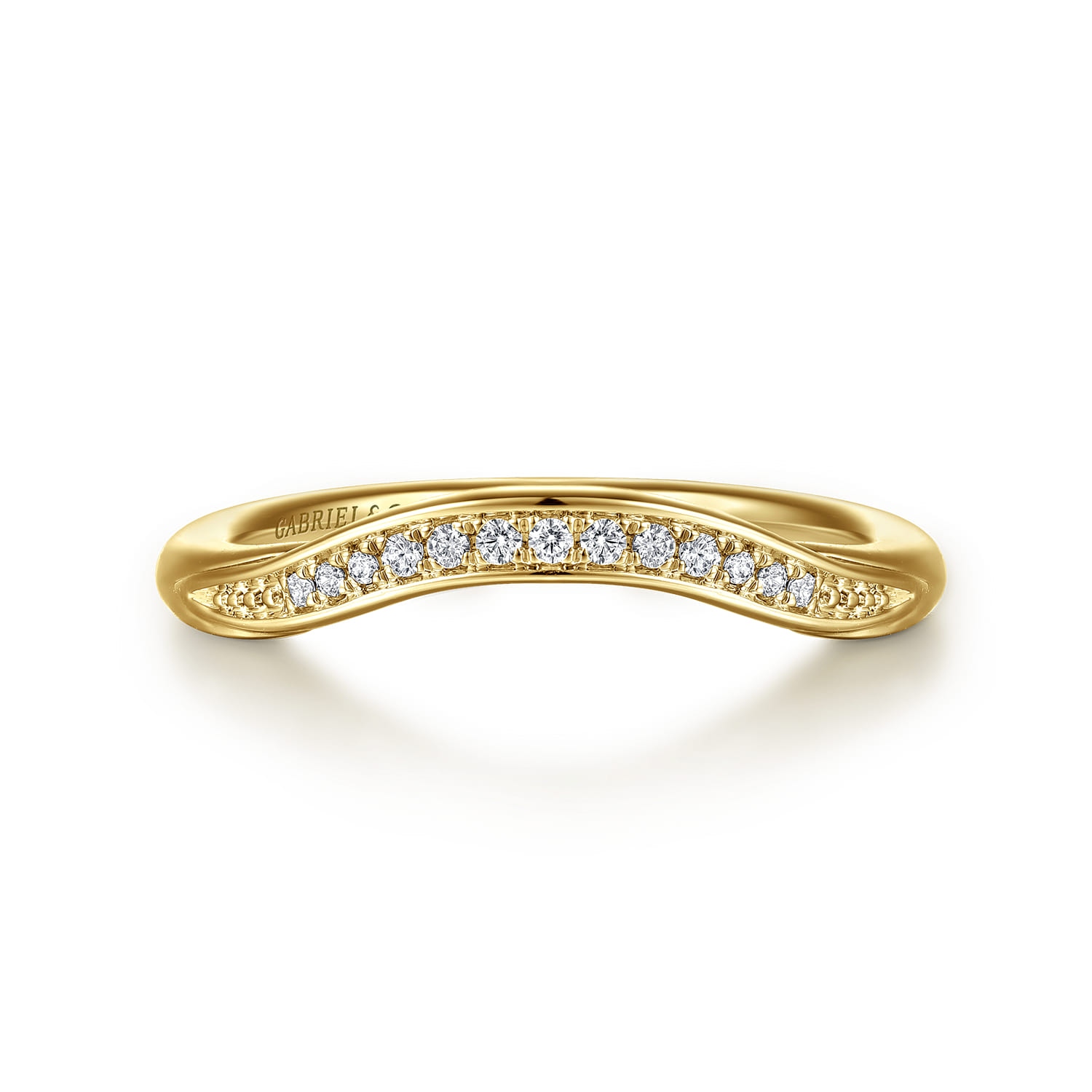 14K Yellow Gold Diamond Wedding Band - 0.07 ct - Shot 1