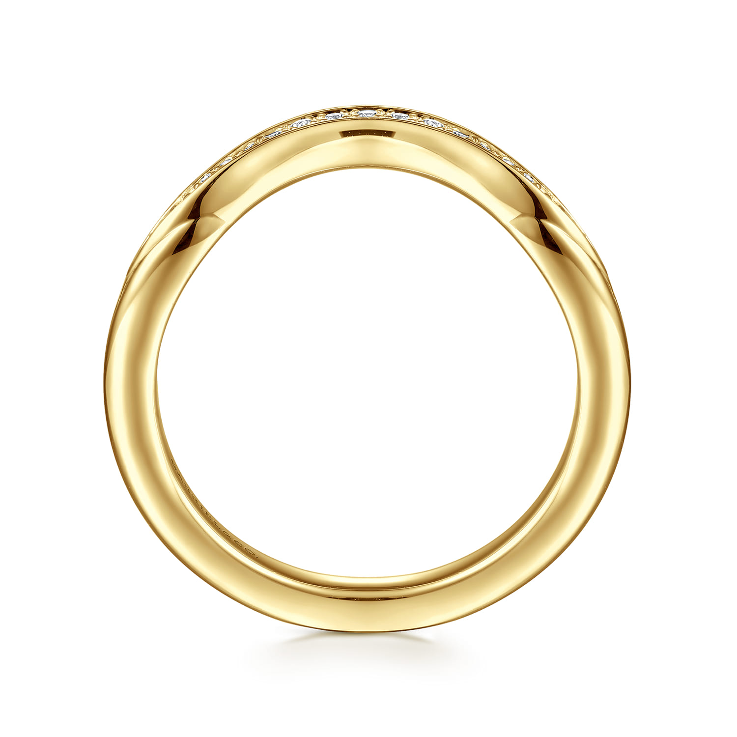 14K Yellow Gold Diamond Wedding Band - 0.07 ct - Shot 2