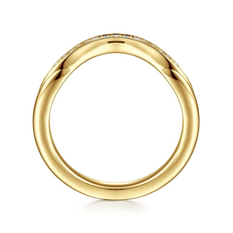 14K Yellow Gold Diamond Wedding Band - 0.07 ct - Shot 2