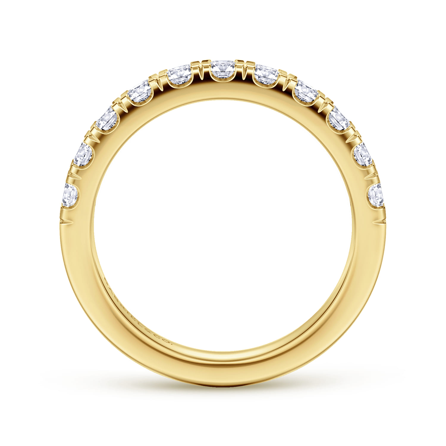 14K Yellow Gold Diamond Wedding Band - 0.8 ct - Shot 2